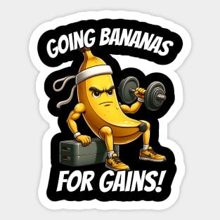 banana working out Sticker